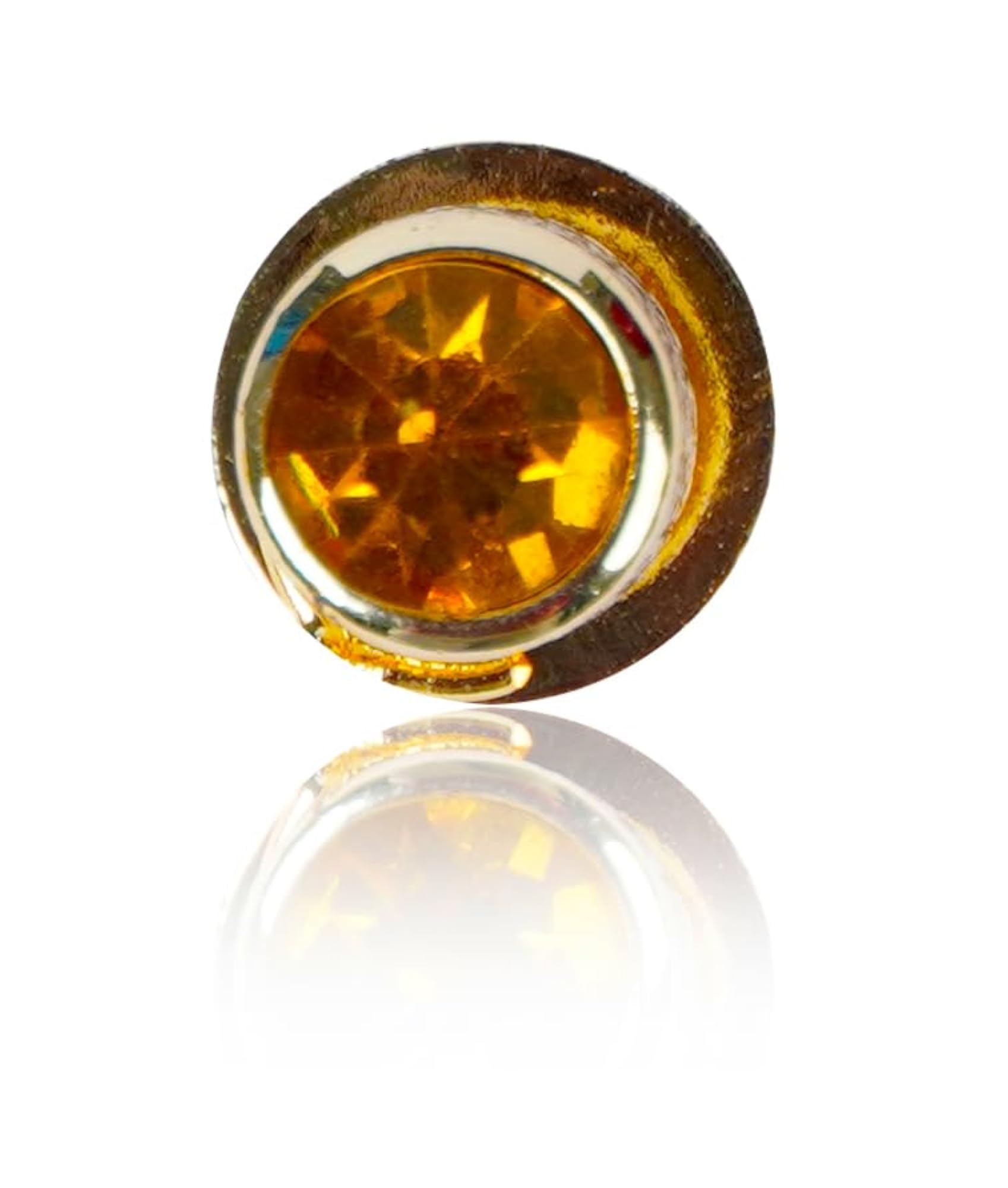 Gold Plated Yellow Topaz Gemstone Kurta Buttons for Men